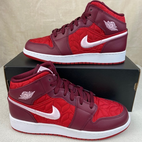 Look for the Air Jordan 1 Mid Red Quilt Now • KicksOnFire.com